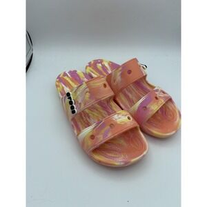 Crocs Shoes Womens Size 9 Multicolor Tie Dye Slide Sandals Slip On Comfort